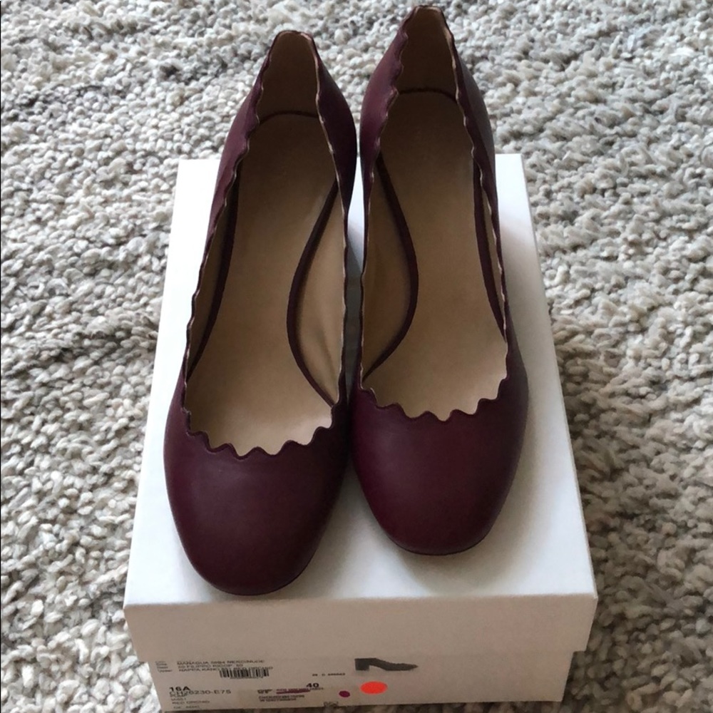 NIB Chloe Lauren Pump in Red Orchid Sz 40
